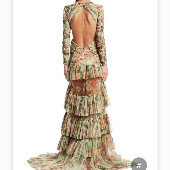 Raise vanessa floral tier draped ruffle gown - Picture 2 of 16